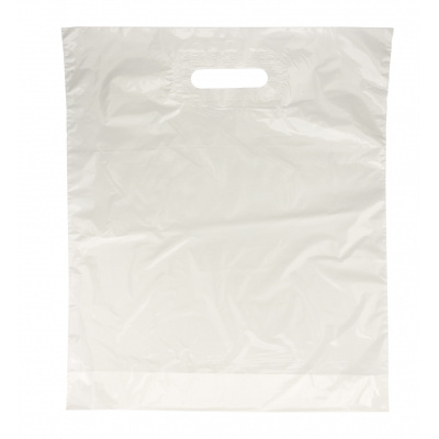 LDPE taška s výsekom 65x65 40my Biela